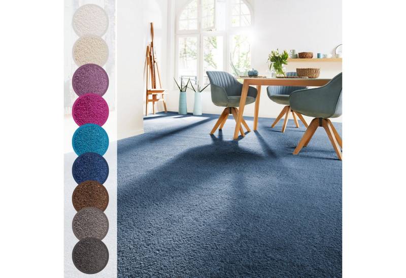 Andiamo Teppichboden Sophie, Frisee-Velours, Made in Netherlands, rechteckig, Höhe: 12 mm, Uni Farben, Breite 400 cm oder 500 cm, strapazierfähig & pflegeleicht von Andiamo