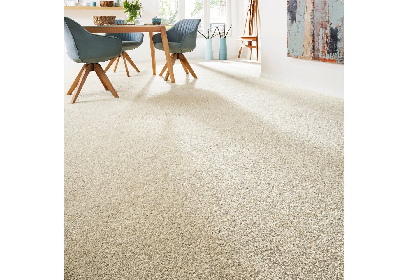 Teppichboden Softness, Andiamo, rechteckig, Höhe: 17 mm, Uni Farben, Breite 400 cm, besonders weich, Wohnzimmer, Schlafzimmer von Andiamo