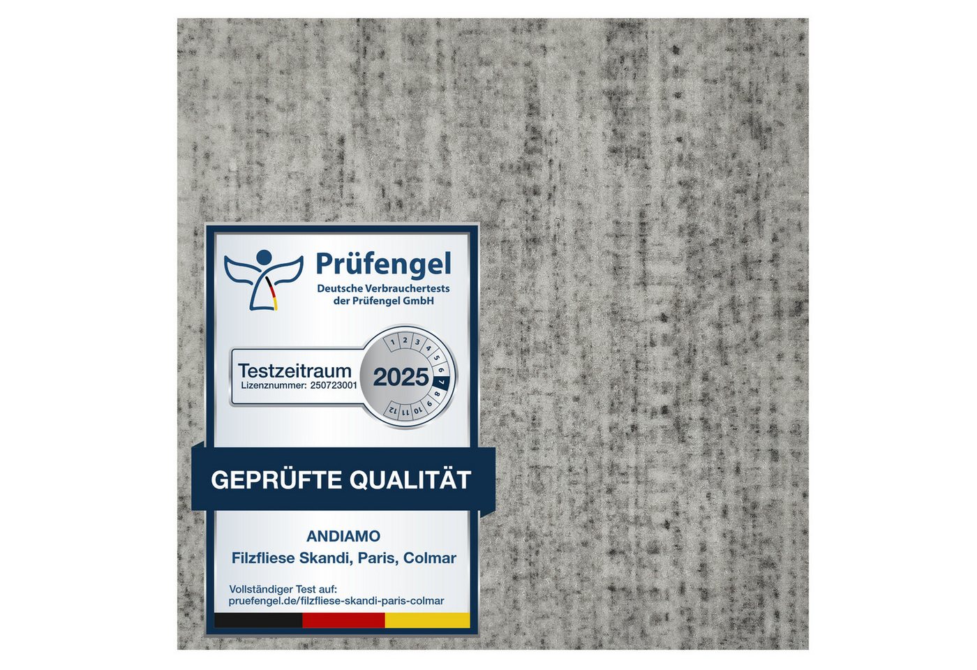 Andiamo Teppichfliese Paris Nadelfilz, quadratisch, Höhe: 4 mm, 40x40 cm, selbstklebend, robust & strapazierfähig, 25 Stück (4 qm) von Andiamo