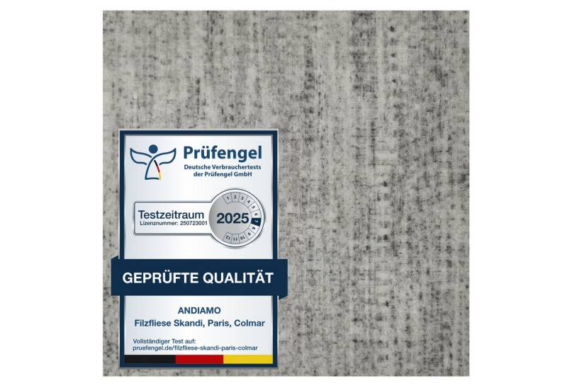 Andiamo Teppichfliese Paris Nadelfilz, quadratisch, Höhe: 4 mm, 40x40 cm, selbstklebend, robust & strapazierfähig, 25 Stück (4 qm) von Andiamo