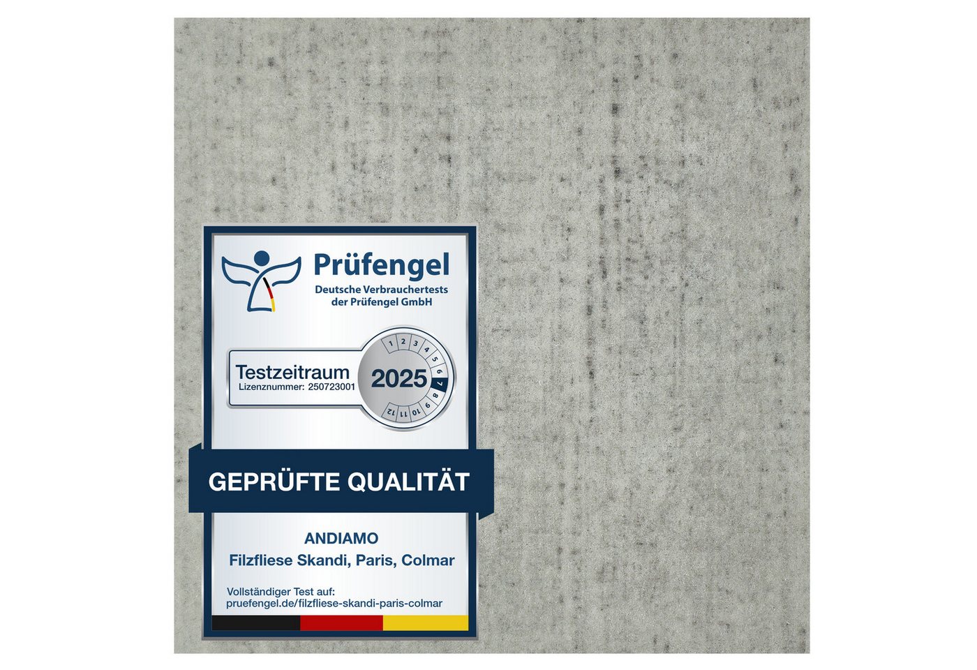 Andiamo Teppichfliese Paris Nadelfilz, quadratisch, Höhe: 4 mm, 40x40 cm, selbstklebend, robust & strapazierfähig, 25 Stück (4 qm) von Andiamo