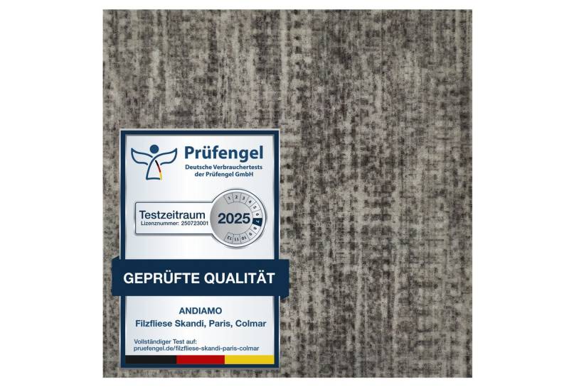 Andiamo Teppichfliese Paris Nadelfilz, quadratisch, Höhe: 4 mm, 40x40 cm, selbstklebend, robust & strapazierfähig, 25 Stück (4 qm) von Andiamo
