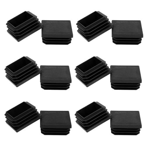 Andibro 12 Stück Quadratischer Endkappe Lamellenstopfen, 40x40mm Schwarze Kunststoffstopfen für Vierkantrohre Rohrstopfen Kunststoff Fußkappen für Metallprodukte Stuhlbeine Regale von Andibro