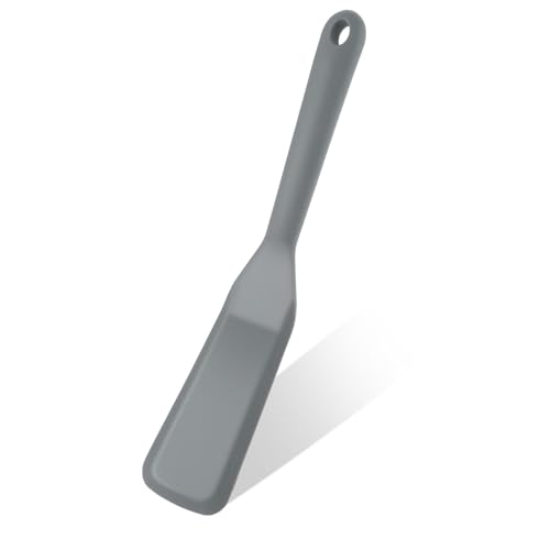 Andibro Dünner Pfannenwender Silikon, Antihaft Silicone Spatula Hitzebeständig Pfannenwender Spatula 25x5 cm Omelett Spatel für Kochen Ei Burger Pizza Steak Crepes (Grau) von Andibro