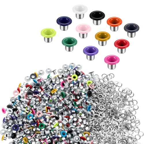 Andibro Metallösen und Ösen, 3 mm, mehrfarbig, für Papierbastelarbeiten, Lederstoff, Schuhe, Zelte, Reparatur, 250 Stück Andibro Metallösen und Ösen, 3 mm, mehrfarbig, für Papierbastelarbeiten, Lederstoff, Schuhe, Zelte, Reparatur, 250 Stück von Andibro