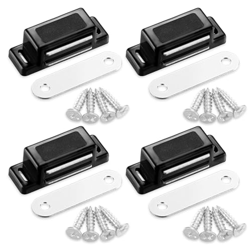 Andibro 4 Stück Schrankmagnet Riegel,Schwarz magnetschnäpper Türschnäpper mit 16 Schrauben einfach zu Edelstahl Türmagnet für Küchenschrank Schränke Schrank Schubladenriegel (Schwarz) Andibro 4 Stück Schrankmagnet Riegel,Schwarz magnetschnäpper Türschnäpper mit 16 Schrauben einfach zu Edelstahl Türmagnet für Küchenschrank Schränke Schrank Schubladenriegel (Schwarz) von Andibro