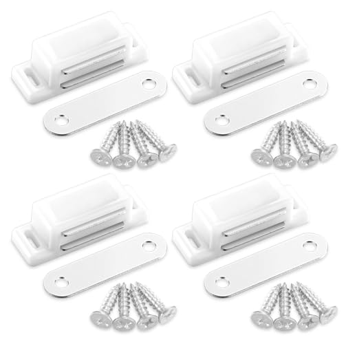Andibro 4 Stück Schrankmagnet Riegel, weiß magnetschnäpper Türschnäpper mit 16 Schrauben einfach zu Edelstahl Türmagnet für Küchenschrank Schränke Schrank Schubladenriegel (Weiß) Andibro 4 Stück Schrankmagnet Riegel, weiß magnetschnäpper Türschnäpper mit 16 Schrauben einfach zu Edelstahl Türmagnet für Küchenschrank Schränke Schrank Schubladenriegel (Weiß) von Andibro