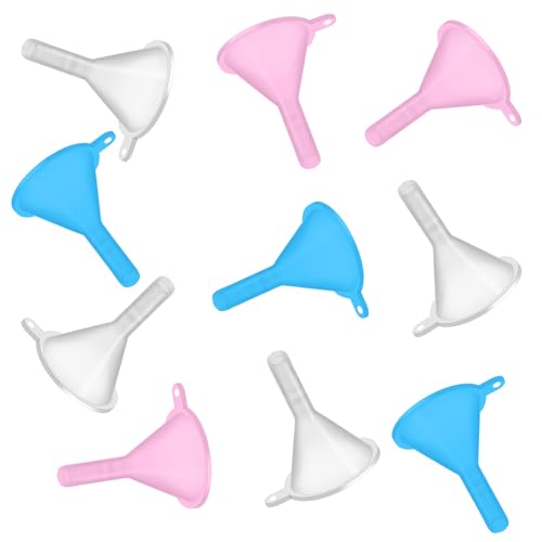 Andibro kleiner Trichter aus Kunststoff, 10 Stück, Mini-Trichterausgießer zum Befüllen von Flaschen, Gläsern, Parfüms, Pulvertrichtern, ätherischen Ölen, Shampoo, Sand, Kunstlaborflaschen von Andibro