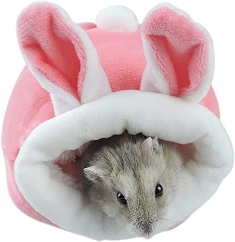 Andiker Hamsterbett, Mini Weiches und Warmes Hamsterhaus Nettes rutschfestes Hamster Schlafnest Kleine Tiere Bettwäsche Haus für Mini Igel, Zwerghamster und kleine Haustiere (Rosa) von Andiker