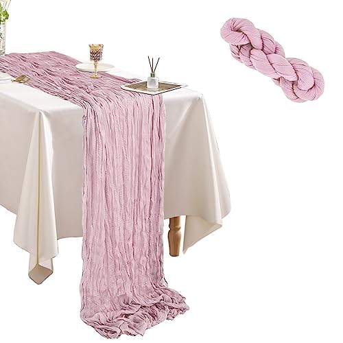 Andiker Tischläufer, Hochzeit Tischdeko Esstischdekoration Musselin Dekostoff Boho Table Runner für Essentisch, Kommode, Esssaal von Andiker