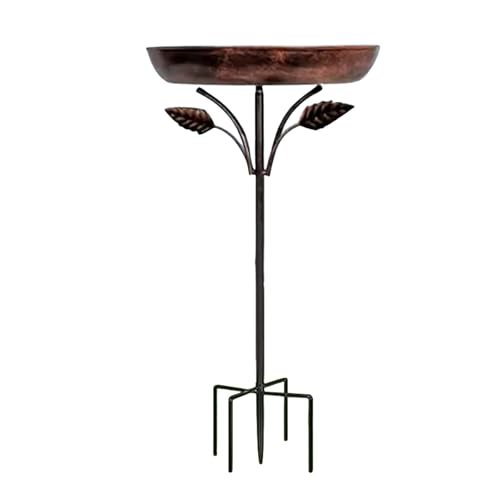 Vogeltränke Stehend Vogelbad Garten Metall Vogeltränke Winterfest Wassertränke für Wildvögel Wassertränke, Vogelbad, Futterstelle, Balkon, Garten von Andiwa