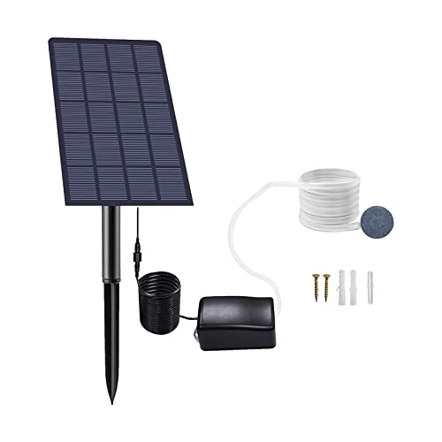 Andoer 2 W Plug-in Solar Sauerstoffpumpe Aquarium Sauerstoffbelüfter Luftpumpe Angeln Luftsprudler mit Rohr Luftblasen Steine für Garten Aquarium Outdoor Pool Teich von Andoer