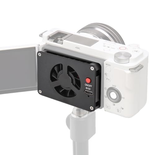 Andoer Kamerakühler, intelligenter Kühlerlüfter für Kamera, schnelle Wärmeableitung, geräuscharm, 2-stufige Geschwindigkeit einstellbar, mit Typ-C-Anschluss, kompatibel mit ZV-E10 von Andoer