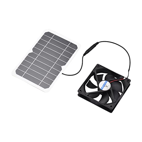 Andoer Solarbetriebener Ventilator, 6W 5V Solarpanel mit Lüfter, Solarlüfter Solarzelle für Hundehühnerhaus Schuppen Wohnmobil Gewächshaus Outdoor Camping Mini Kühlventilator von Andoer