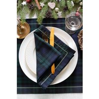 Blackwatch Karierte Servietten Mit Hellgrüner Borte Blackwatch Karierte Servietten Mit Hellgrüner Borte von AndraOtoTextiles