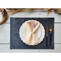 Dunkelgraue Samt Platzsets von AndraOtoTextiles