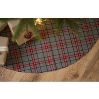 Grau Karierter Baumrock, Tartanbaumrock, Grauer Weihnachtsbaumrock von AndraOtoTextiles