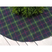 Marine Karierter Baumrock, Tartanbaumrock, Roter Tannenbaumrock von AndraOtoTextiles