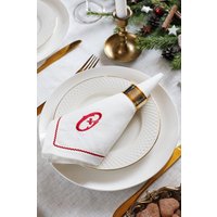 Personalisierte Leinen Weihnachtsservietten von AndraOtoTextiles