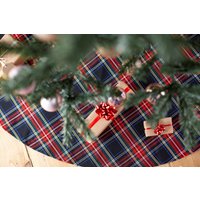 Schwarzer Rock Weihnachtsbaum, Schwarzer Rock, Tartan-Baumrock, Weihnachtsbaum-Rock von AndraOtoTextiles