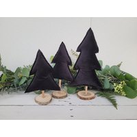 Weihnachtsbaumschmuck Aus Schwarzem Samt von AndraOtoTextiles