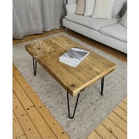 Couchtisch Altholz 40 cm Hoch | Wohnzimmertisch Aus Gerüstbohlen Massivholz Coffeetable Holz von AndreKarger