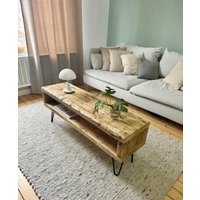 Couchtisch Rustikal Geölt Mit Ablage | Lowboard Sideboard Aus Gerüstbohlen Massivholz Altholz Coffeetable Holztisch Tv Bank von AndreKarger