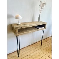 Wandkonsole | Konsolentisch Mit Ablage Diele Sideboard Highboard Altholz Recyclingholz Gerüstbohle von AndreKarger