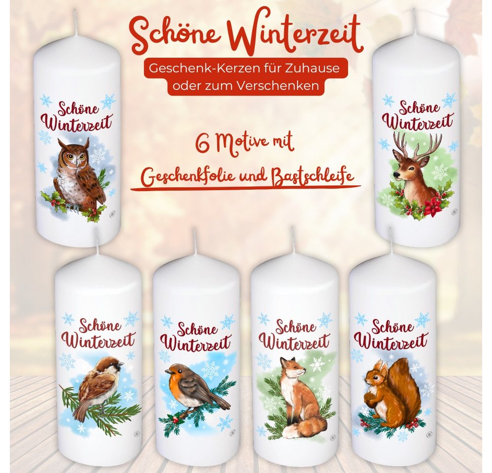 Andrea Geschenkewelt Stumpenkerze Winterkerzen 6er Set – Schöne Winterzeit Kerzen mit tierischen Motiven Andrea Geschenkewelt Stumpenkerze Winterkerzen 6er Set – Schöne Winterzeit Kerzen mit tierischen Motiven von Andrea Geschenkewelt