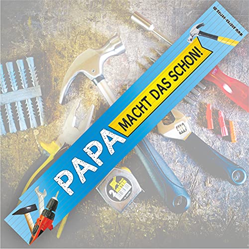 2 Meter Zollstock mit Aufschrift | Spruch - Papa macht das schon - bester Papa 2m Gliedermaßstab Geschenk für Männer Handwerker Heimwerker zum Geburtstag Holz von AV Andrea Verlag