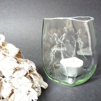 Teelicht | Hase Süssigkeitenglas Handgraviert Blumentopf Multifunktional von AndreaKroppDesign