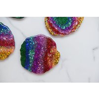 Regenbogen Geode Resin Untersetzer von AndreaRuthDesigns
