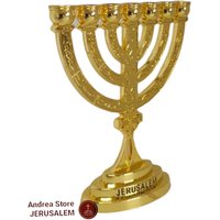 7 Zweige Menora Gold Oder Silber Farbe Aus Dem Heiligen Land Jerusalem Größe 10 cm9 cm | 4 Inch3.5 Inch von AndreaStoreJerusalem