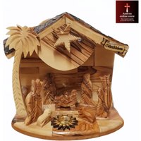 Weihnachtskrippe Handgefertigt Im Heiligen Land Bethlehem Mit Musik Auf Dem Stern von AndreaStoreJerusalem