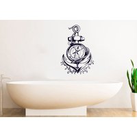 Wasserfester Anker Mit Kompass Rose Wandbild Home Interior Dekor Maritime Wandkunst Design Aufkleber Marine Dekorativ Vinyl Meer Ozean 8Qsc von AndreadecalS