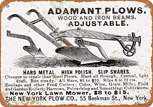 Andreaoy Metall-Blechschild Adamant Plow Farm Equipment Retro-Look Home Club Bar dekoratives Metall-Blechschild 20,3 x 30,5 cm von Andreaoy