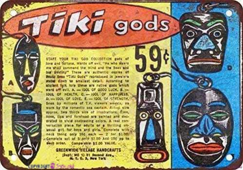 Andreaoy Retro-Blechschild | Tiki Gods Amulette Look Reproduktion Schild | Home Club Bar dekoratives Metall-Blechschild 20,3 x 30,5 cm Andreaoy Retro-Blechschild | Tiki Gods Amulette Look Reproduktion Schild | Home Club Bar dekoratives Metall-Blechschild 20,3 x 30,5 cm von Andreaoy