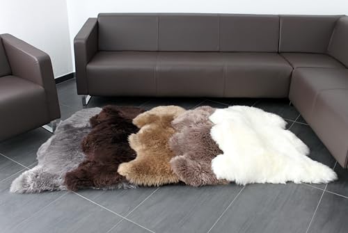 Andreas Dell Schaffell Echtes Braun Naturfell Lammfell Teppich Fell Schafspelz Sheepskin Bettvorlager Sitzfell, Größe: 90-100 cm von Andreas Dell