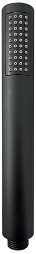 Andreas Dell Wassersparende Handbrause HBRS in Schwarz Matt – 1-Strahl Stabhandbrause mit 40 Anti-Kalk Düsen, Massives ABS von Andreas Dell