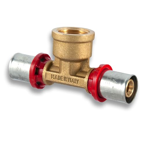 TDM 26er Pressfitting T-Stück mit 1" Innengewinde – für 3,0mm Rohr, Aluverbund- und Mehrschichtverbundrohr, DVGW geprüft, 26 x 1" x 26 von Andreas Dell