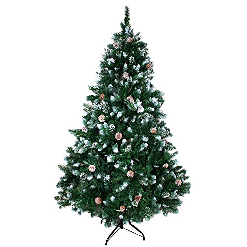 Weihnachtsbaum mit LED Beleuchtung IP44 / 8 Modi Fernbedienung / 6 Std. Timer/Speicher Funktion Christbaum Tannenbaum Klappsystem (Grün mit Schnee Effekt, 180cm) von Andreas Dell