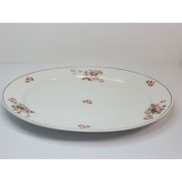 K & A Pink Rose Oval Platter, Selb Bavaria von AndreasAntiquesFinds