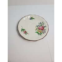 Luneville Old Straßburg Steinzeug Untertasse Für Flache Tasse, Tulpe Und Vergissmeinnicht, Frankreich, Keine Schäden von AndreasAntiquesFinds