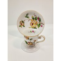 Lynmore Fine China Goldene Rose Demitasse Tasse Und Untertasse, Japan von AndreasAntiquesFinds