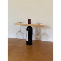 Weinglashalter Kiefernholz Weinbutler 2 in 1 Wine Caddy Picknickweinhalter Picknick Handgemacht Handarbeit Geschenkidee Für Weinliebhaber von AndreasKreativWelt