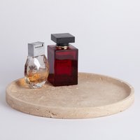 10, 2 "(26 cm Beiges Travertinrundes Tablett, Weißes Marmortablett, Steintablett, Marmorrundes Marmor Catchall, Natursteinplatte, Onyxtablett von AndresStoneDesign