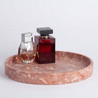 10, 2 "(26 cm Verschiedene Travertin-Runde Tabletts, Marmorplatten, Steintablett, Stein-Catchall, Natursteinplatten, Große Steinschale, Braune Platte von AndresStoneDesign