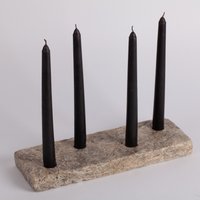 11.8 "(30 cm Grauer Travertin Kerzenständer/Marmor Kerzenhalter von AndresStoneDesign