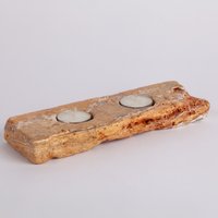 Handgefertigter Kerzenhalter Aus Travertin Einzigartiges Stein-Dekor | 22 cm von AndresStoneDesign