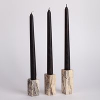 Antico Travertin Kerzenhalter Set/Einzigartige Mini 3 Tlg von AndresStoneDesign